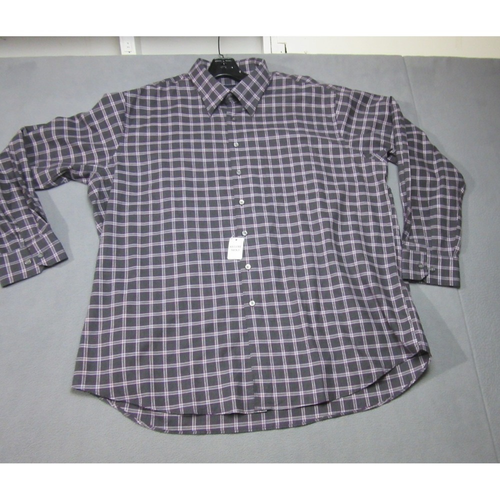 Scott Barber Button Up Mens 2XL Black Purple Plaid New Flannel Kilgore Trout